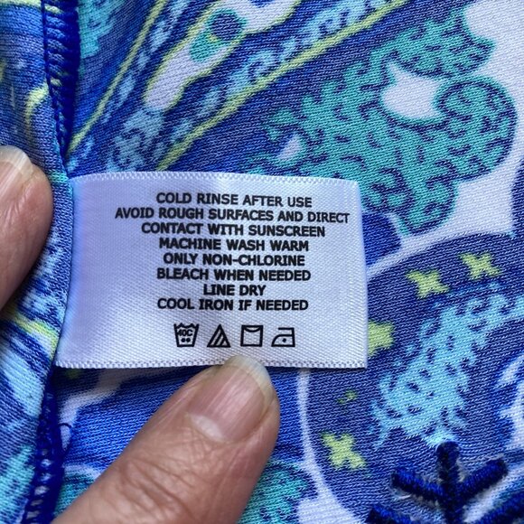 Coolibar Skort Women's M, Blue Paisley Patterned Pull On Sun Protection UPF 50+ - Picture 9 of 9